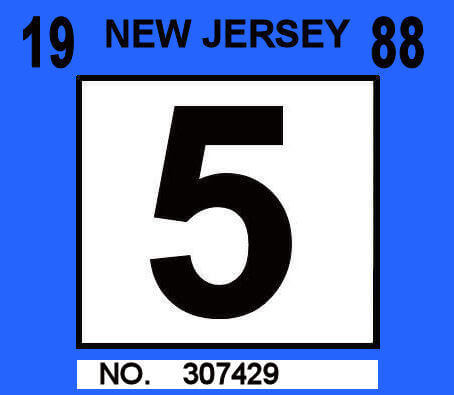 (image for) 1988 New Jersey inspection sticker